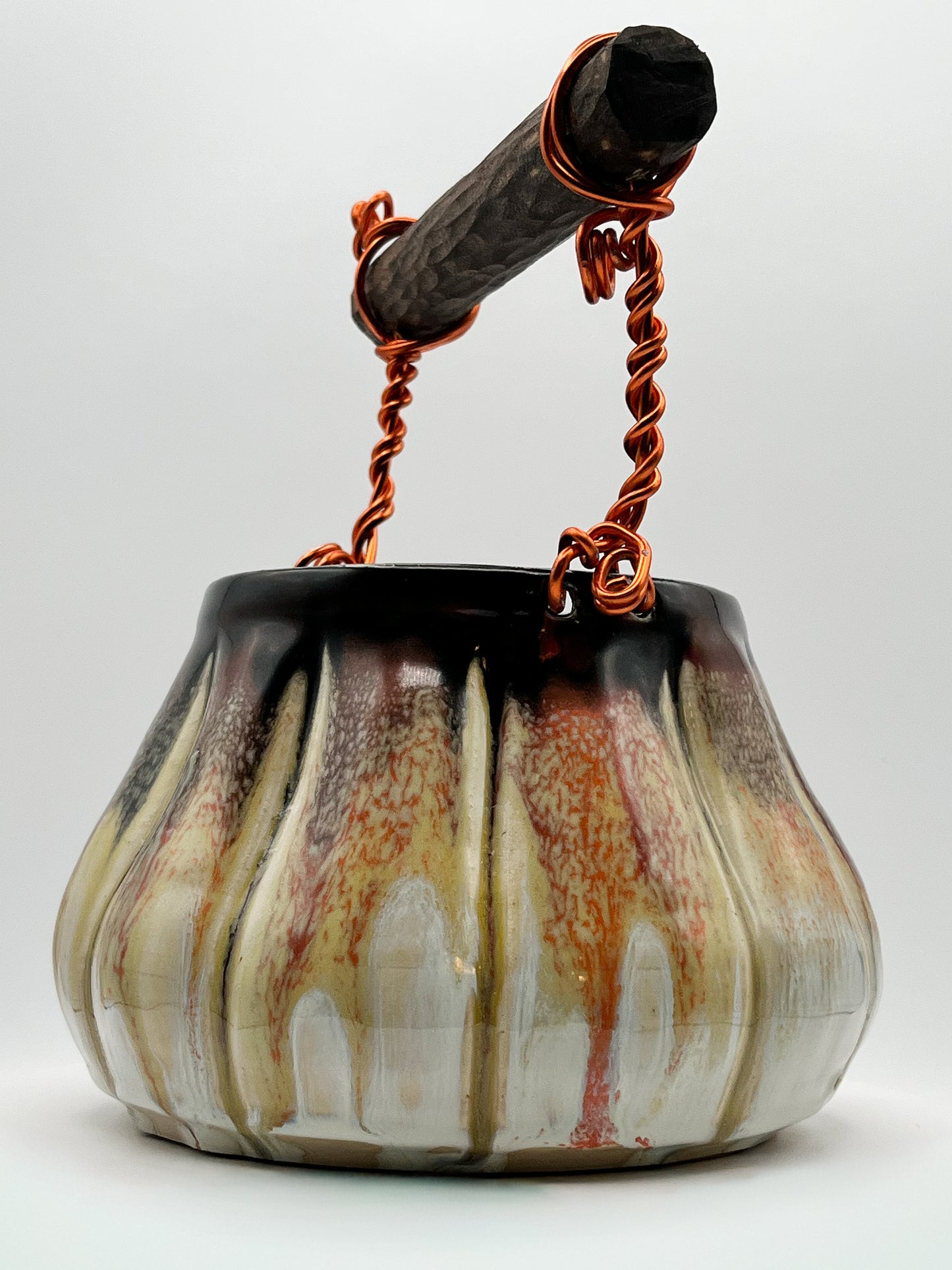 Fall pumpkin ceramic basket