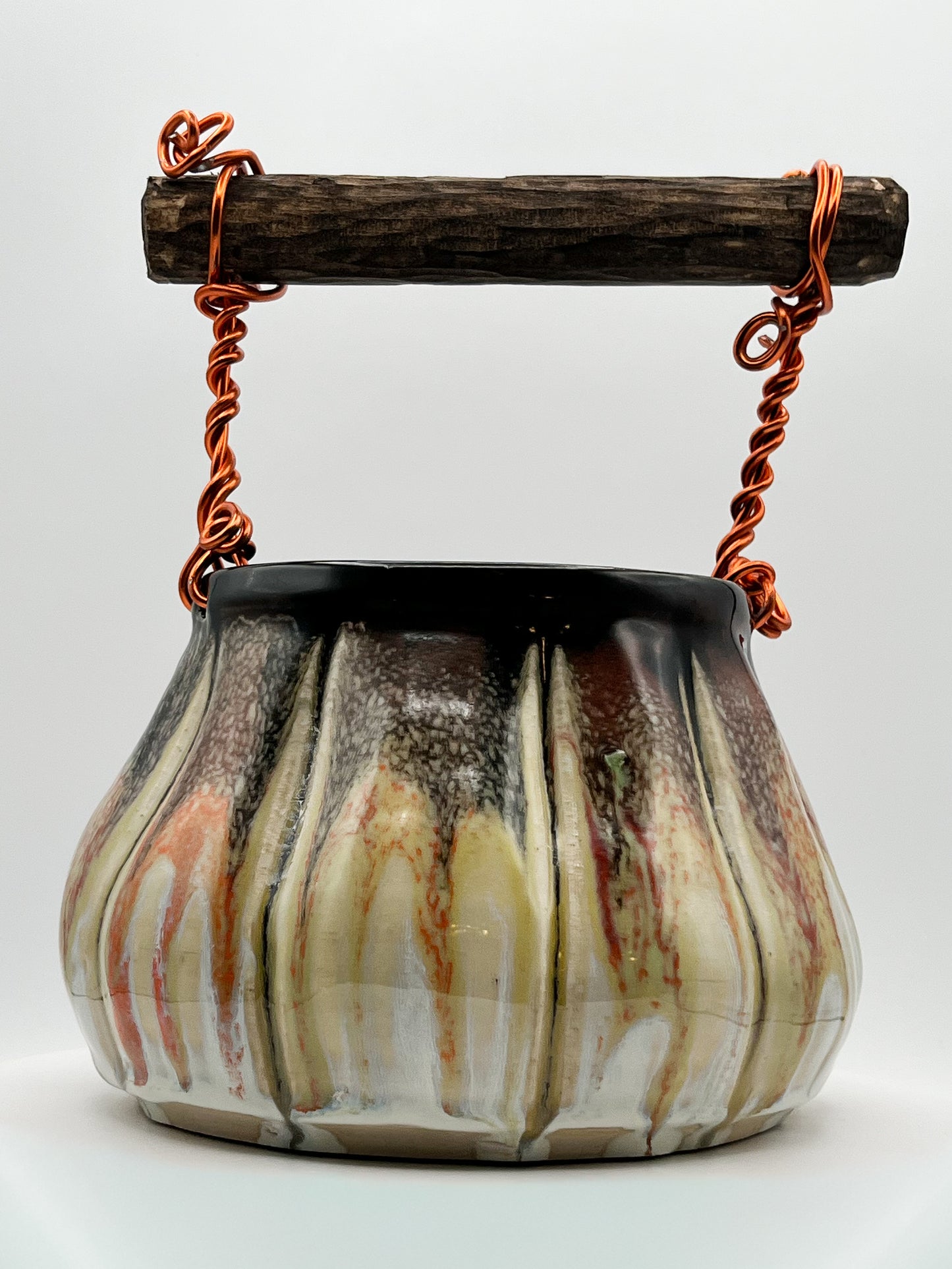 Fall pumpkin ceramic basket