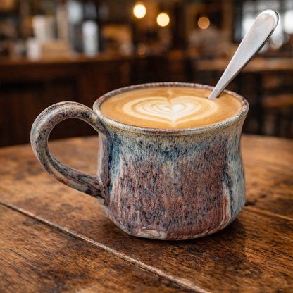 Running Leopard Stoneware Mug, 8 fluid ounces