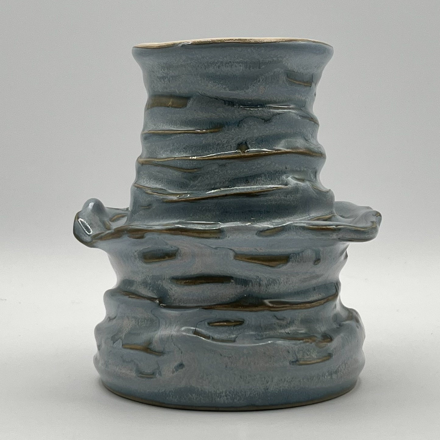 Textured Earth, Matte Blue Sky Organic Vase