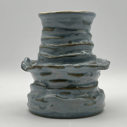Textured Earth, Matte Blue Sky Organic Vase