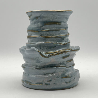 Textured Earth, Matte Blue Sky Organic Vase