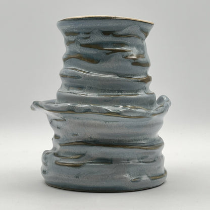 Textured Earth, Matte Blue Sky Organic Vase