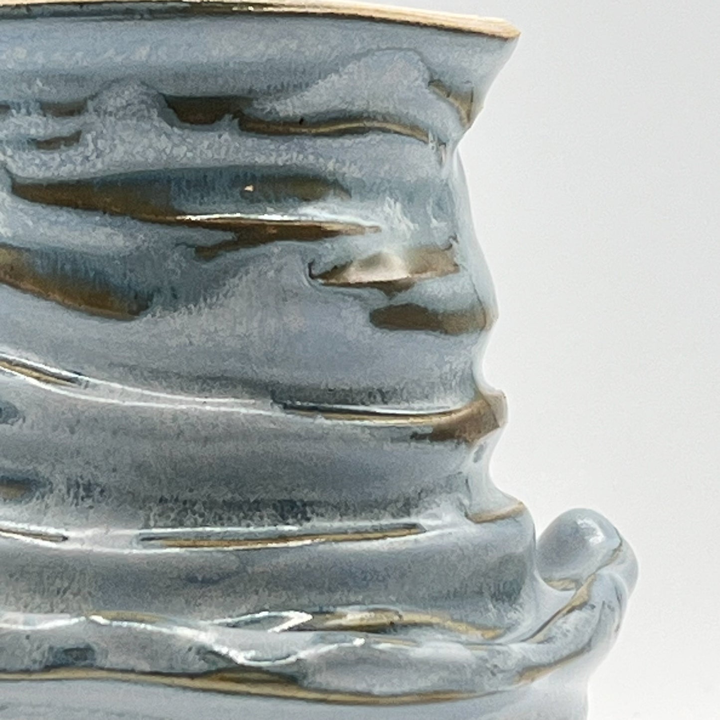 Textured Earth, Matte Blue Sky Organic Vase