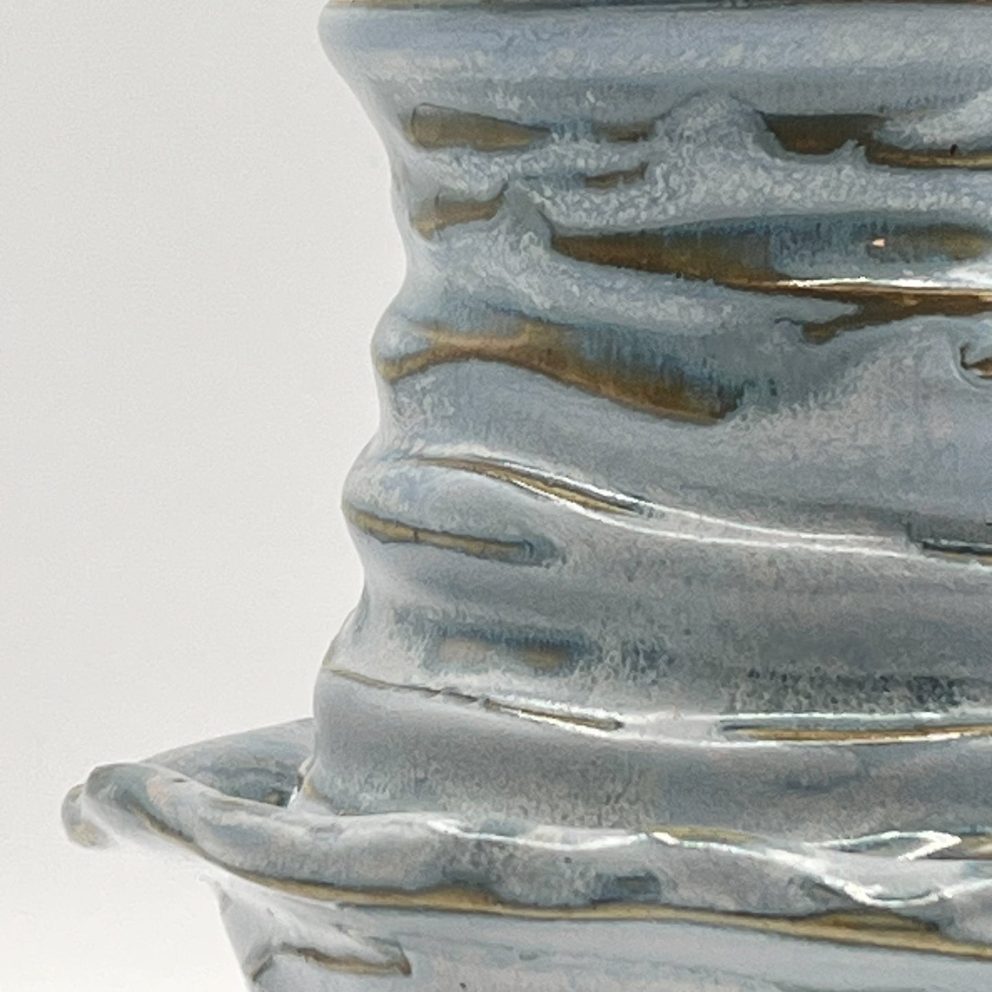 Textured Earth, Matte Blue Sky Organic Vase