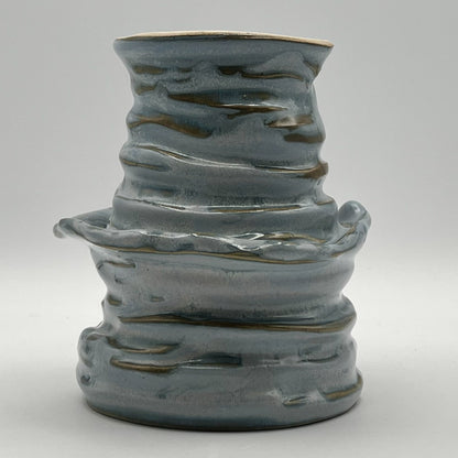 Textured Earth, Matte Blue Sky Organic Vase