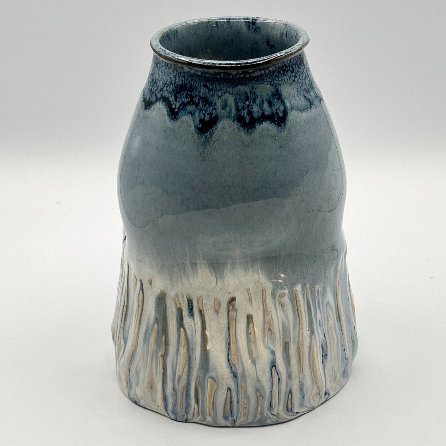 Textured Earth, Matte Blue Sky Vase