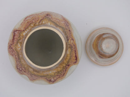 Small stoneware covered jar