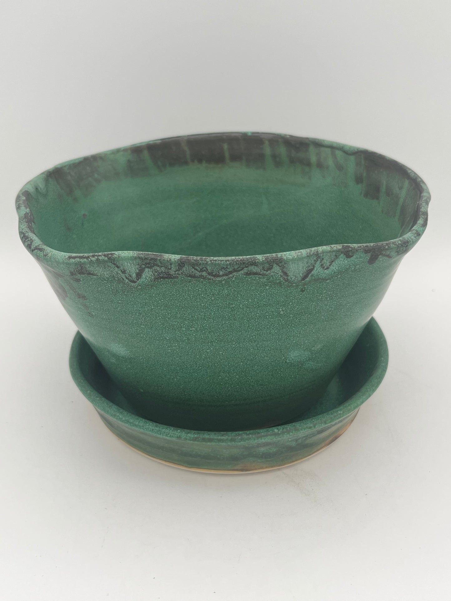 Artisan Green Ceramic Planter