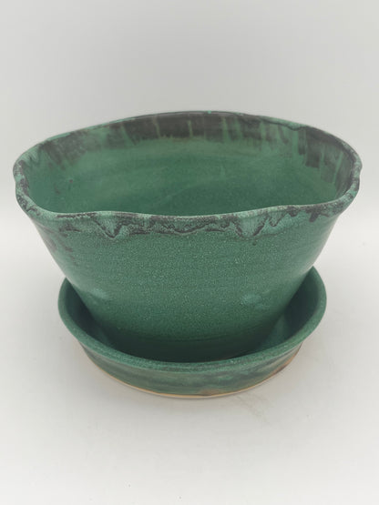 Artisan Green Ceramic Planter