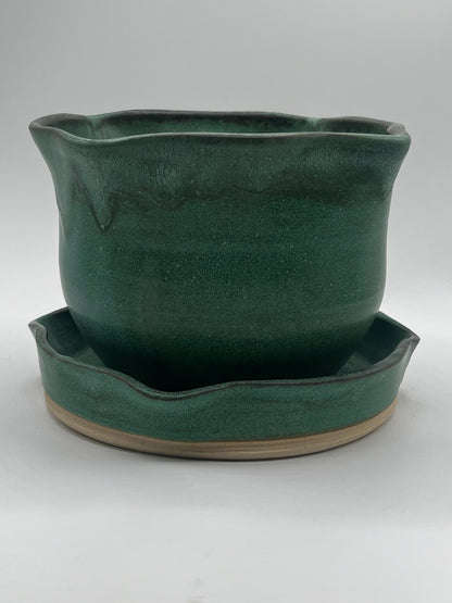 Artisan Green Ceramic Planter