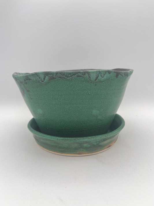 Artisan Green Ceramic Planter
