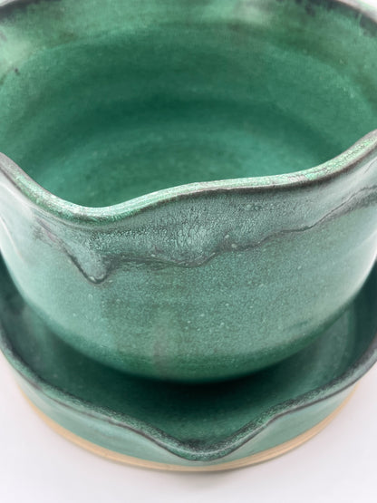 Artisan Green Ceramic Planter