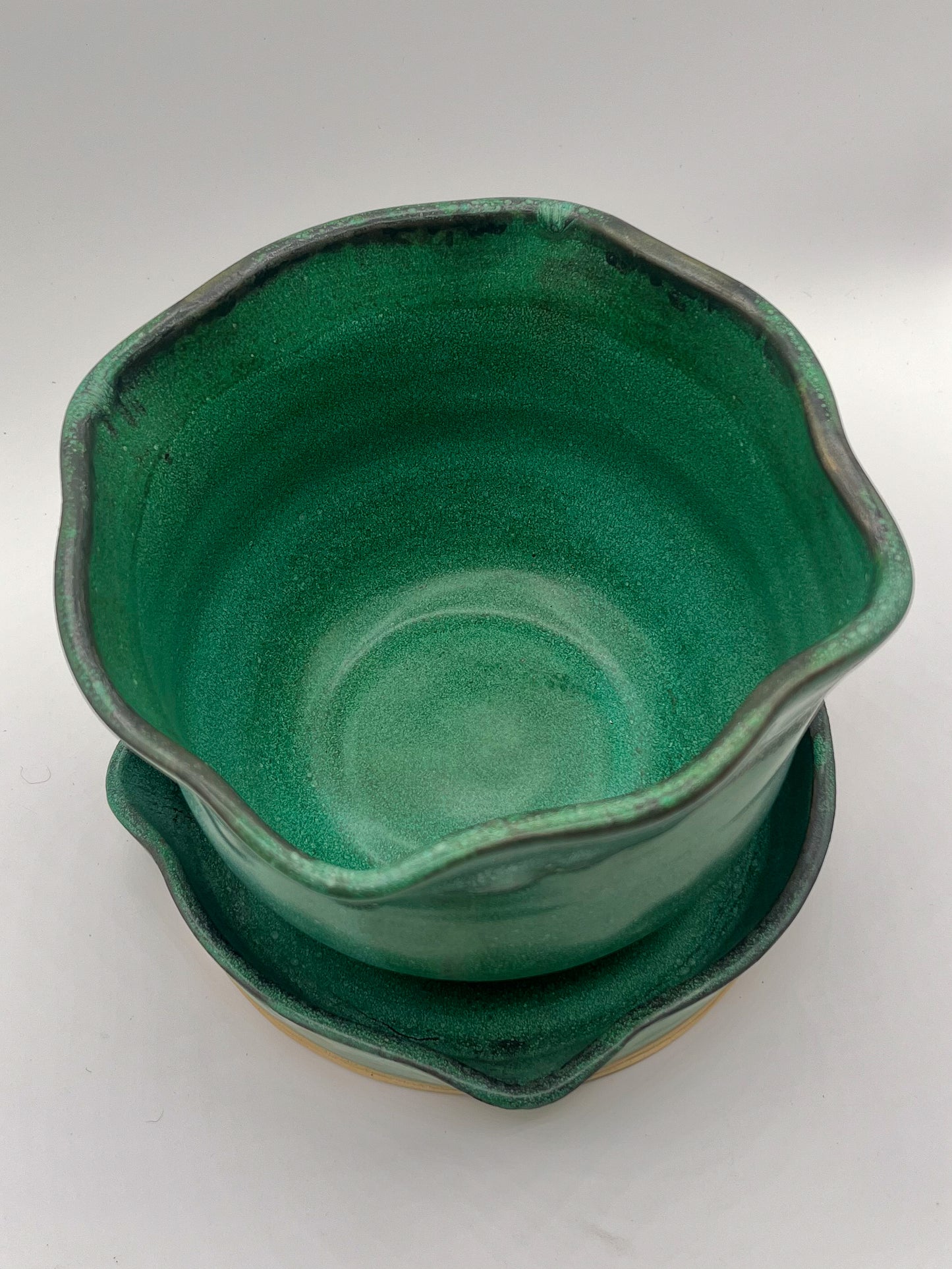 Artisan Green Ceramic Planter