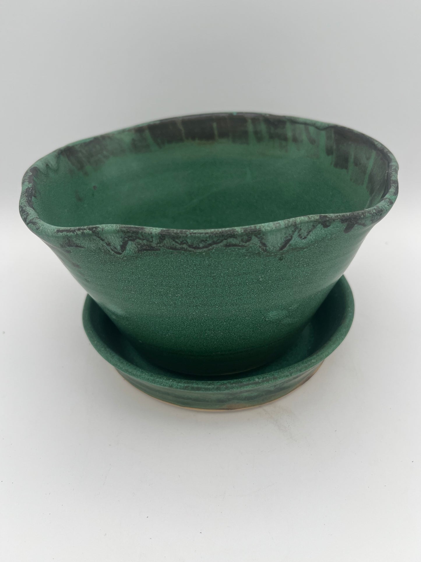 Artisan Green Ceramic Planter
