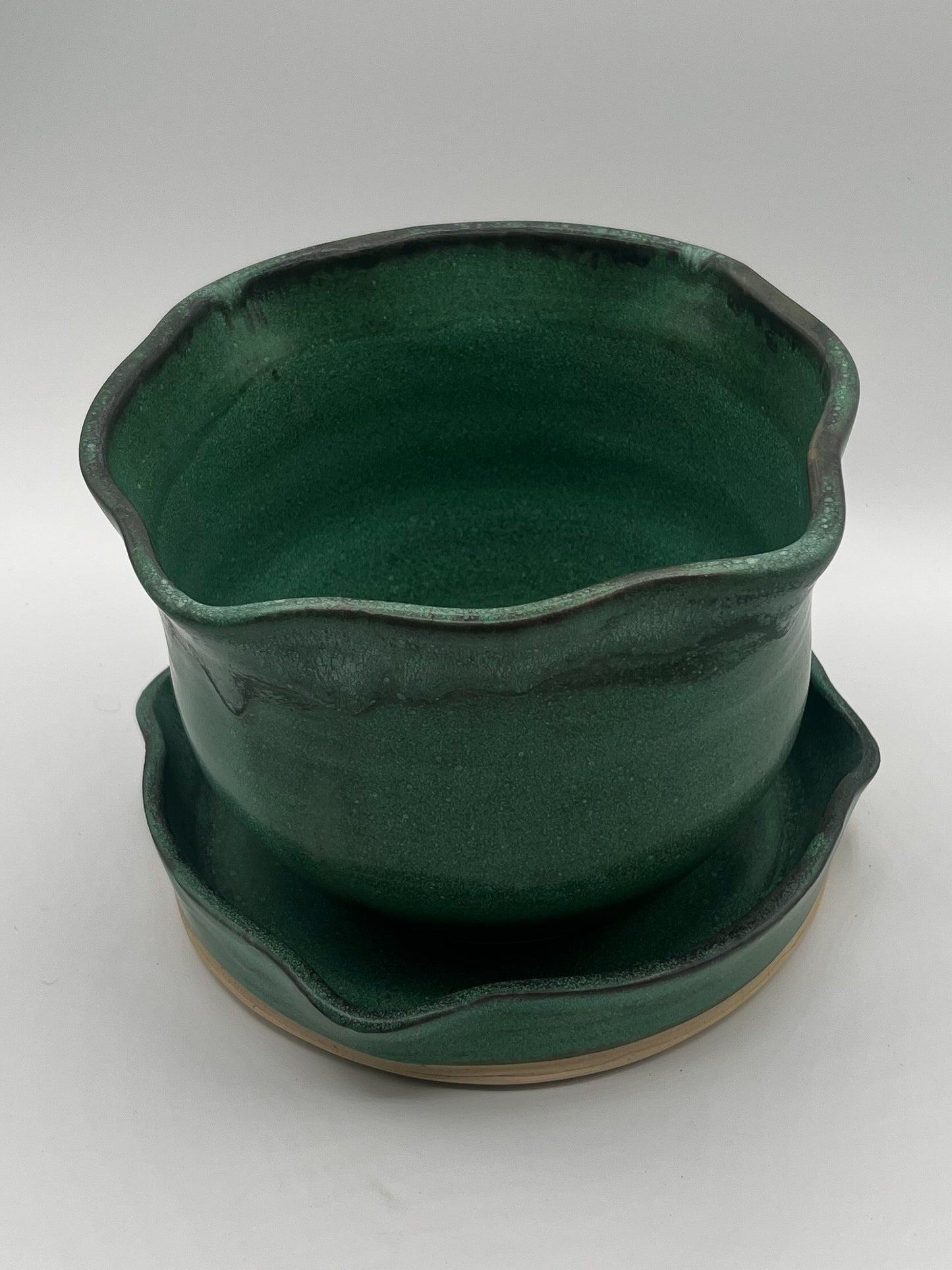 Artisan Green Ceramic Planter