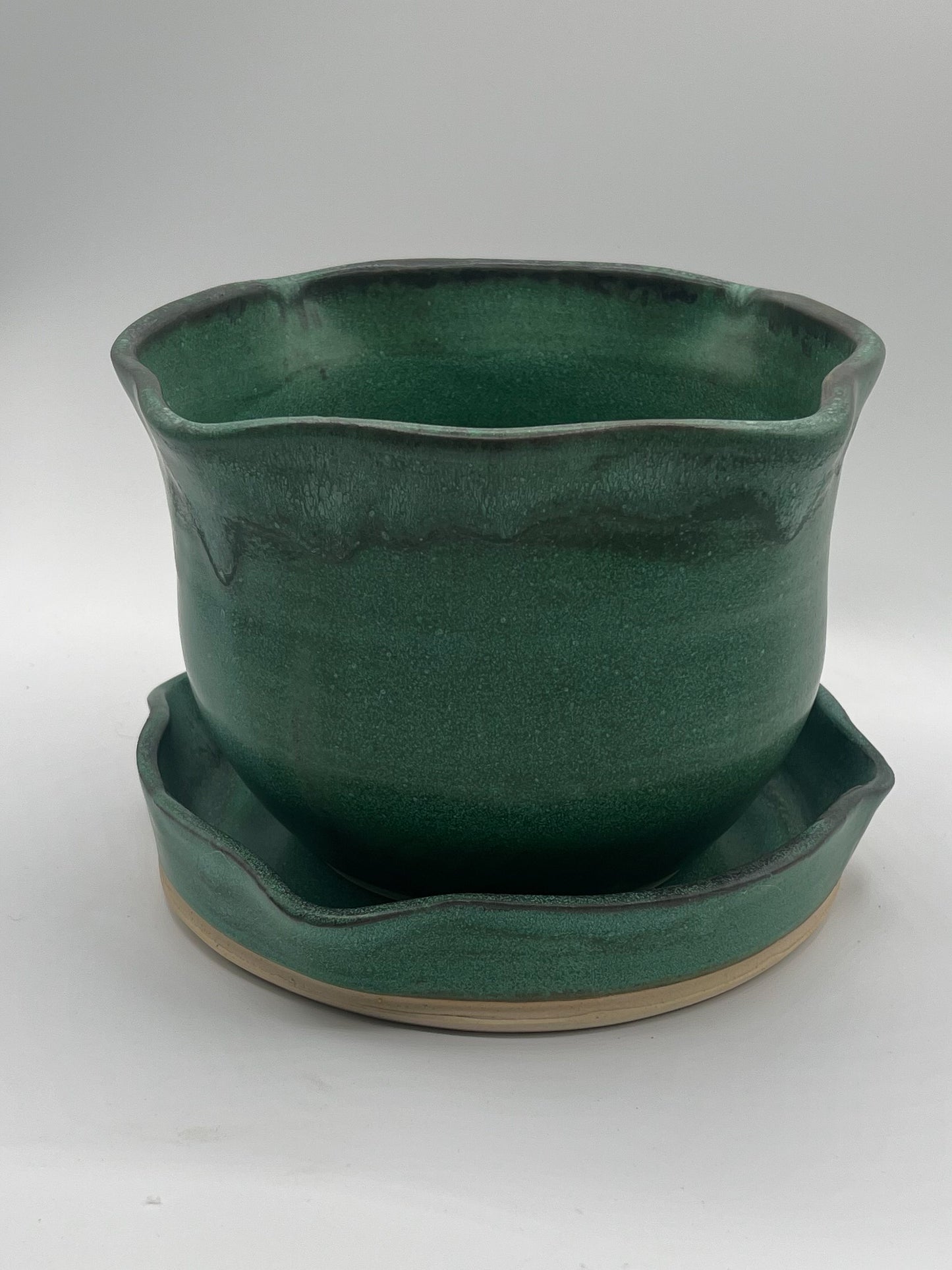 Artisan Green Ceramic Planter