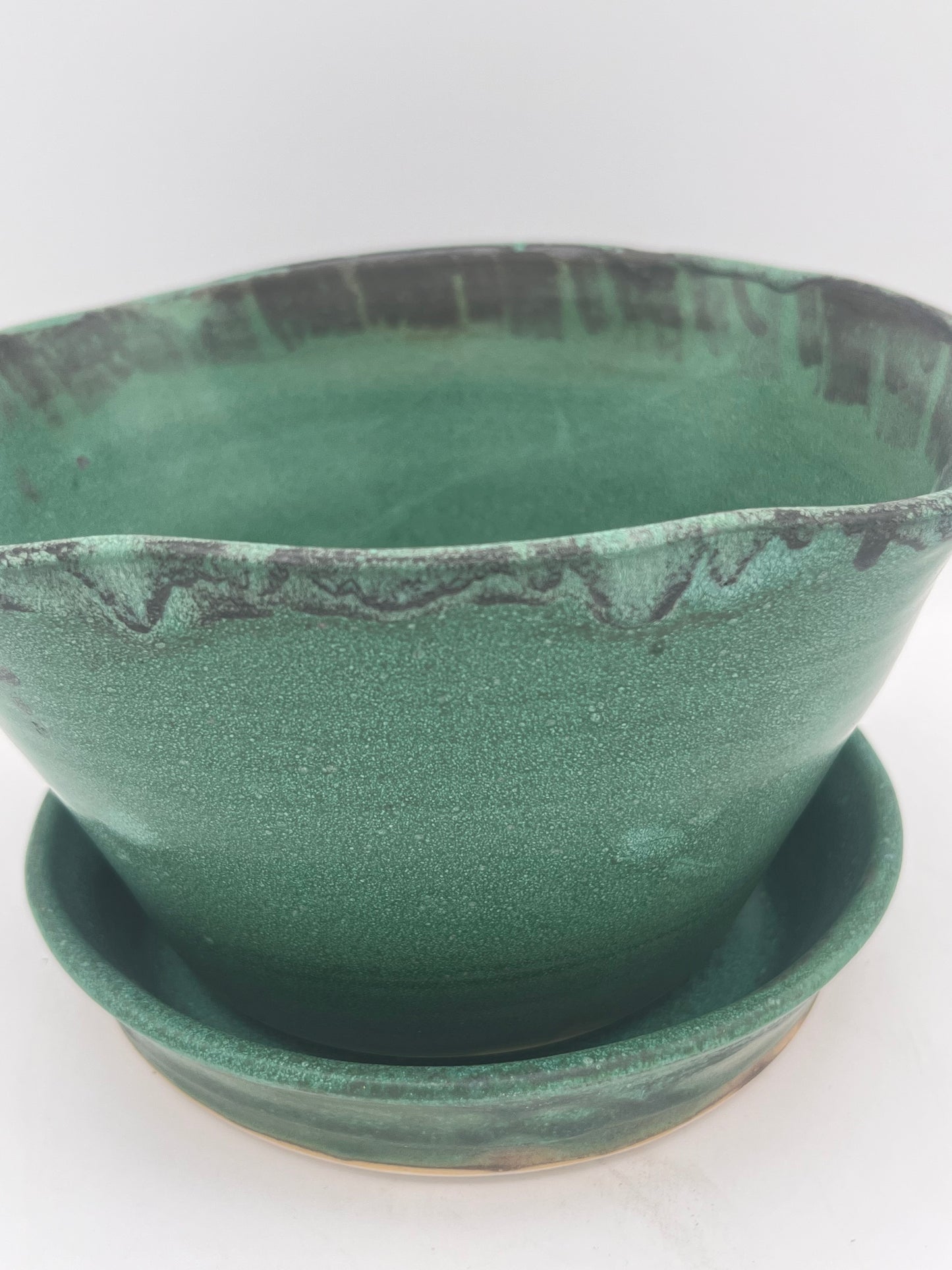 Artisan Green Ceramic Planter