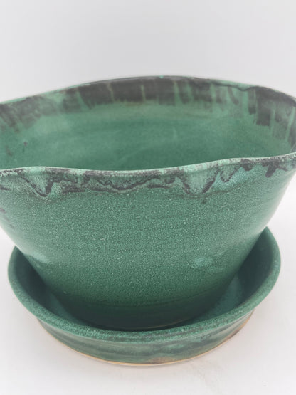 Artisan Green Ceramic Planter