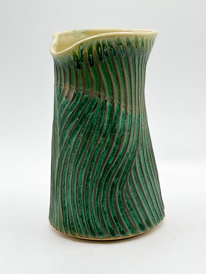 Artisan Green Carved Vase