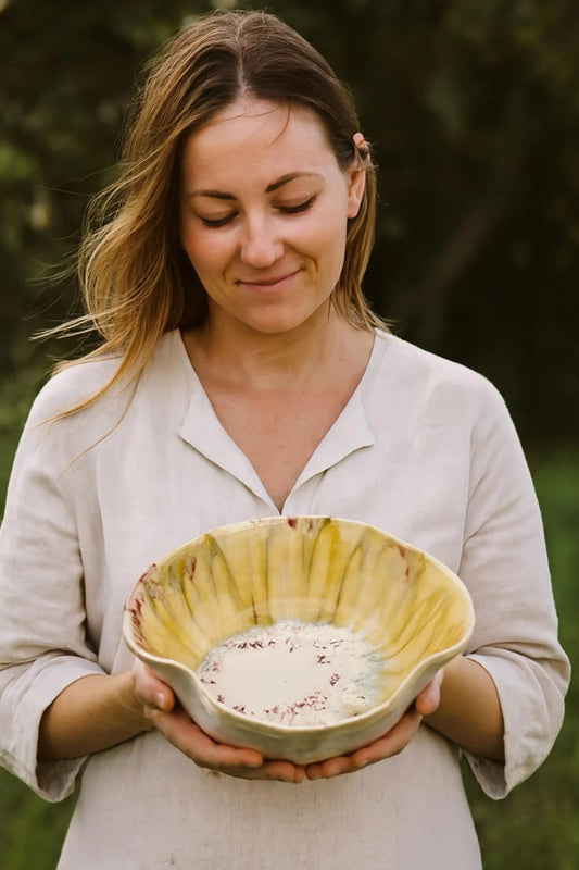 Agate Inspired Curved Edge Bowl